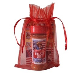 Commemorative President Trump Limited Edition Bottle of Big Axe Spice Red Silk Berbere Salt-Free Seasoning - also Gluten Free, Sugar Free, Preservative Free with American Flag Vinyl Sticker 3"x2"