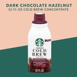 Starbucks Cold Brew Coffee Concentrate, Naturally Flavored Dark Chocolate Hazelnut, Multi-Serve Bottle (32 Fl Oz)​