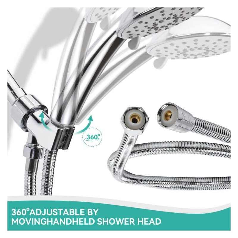 MAYYAYA Adjustable Handheld Shower Head Holder and Hose- Premium ABS