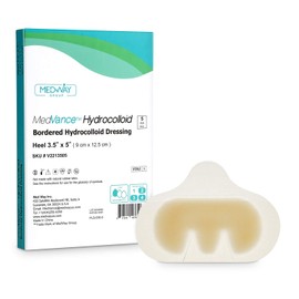 MedVance TM Hydrocolloid – Bordered Hydrocolloid Adhesive Dressing, Heel/Elbow, 3.5"x5", Box of 5 dressings