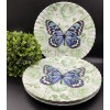 RACHEL ZOE MELAMINE Spring Floral Butterfly 10.75" Dinner Plates (Set