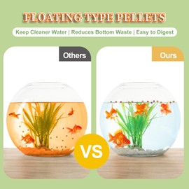 capuca Goldfish Fish Food Floating Pellet - Color Enhancing with Antarctic Krill Spirulina Balanced Diet for Pond Tank Fish Promotes Growth Clear Water, 12oz