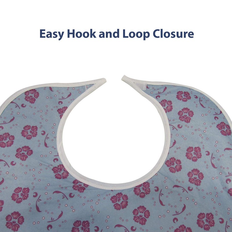 Personal Touch Ladies Adult Bib with Crumb Catcher Velcro Closure