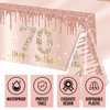 3 Pack 70th Birthday Tablecloth Decorations for Women, Pink Rose