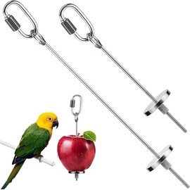 Soporte de Comida para pájaros, Titular de Comida para Loros, Comederos Colgantes de Acero Inoxidable