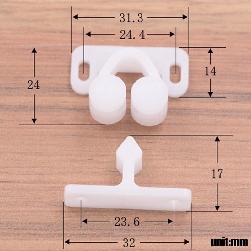 3Pcs White Marine Boat Ball Catch Door Cupboard Spring Back