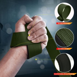 ihuan Wrist Straps for Wrist-Straps Weightlifting - 21 inches Lifting Straps for Weightlifting Gym Wrist Wraps with Extra Hand Grips Support for Strength Training Bodybuilding Deadlifting