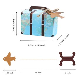Bakbania 50 Pieces Mini Suitcase Candy Boxes Party Favor Candy Boxes Travel Themed Wedding Favors Boxes for Party Decorations