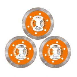 Diamond Tile Cutting Dics - BGTEC 3PCS Ceramic Tile Saw Blade 3 inch with 3/8 inch Arbor Continuous Toothing for Porcelain Ceramic Granite Marble Tile Granite