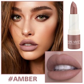 XINGXYUEL Matte Nude Lipstick Silky Velvet Lip Gloss Nude Lip Stain Paper Tube Lipsticks Non-Stick Cup, Waterproof Long Lasting Matte Lipstick for Women Daily Professional Lip Makeup-05 Amber