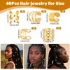Ouligay 40pcs Gold Hair Cuffs for Braids, Gold Hair Jewelry,