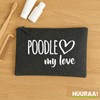 Huuraa Kulturbeutel Poodle My Love Geschenk 1 Liter Charcoal Filz