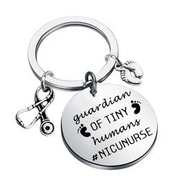 Lywjyb Birdgot Nicu Nurse Keychain Guardian Of Tiny Humans Gift for Neonatal Nurse (Nicu Nurse ky CA)