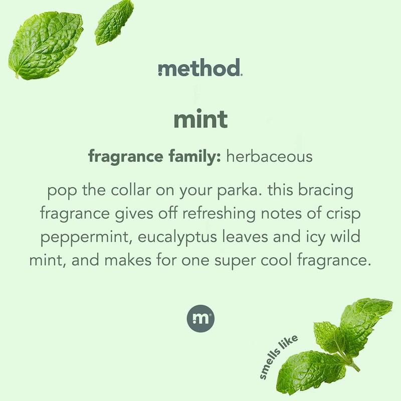Method Glass Cleaner Spray, Mint, Ammonia Free Solution, Mirror &