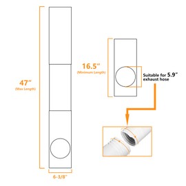 LBG Products Portable Air Conditioner Window Seal Plates Kit, Vertical AC Window Unit, Adjustable Seal AC Window Vent Kit for Exhaust Hose, Universal for Ducting with 5.9 inches Diameter