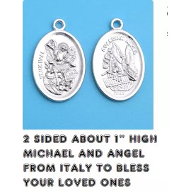 Fashion Jewelry ST MICHAEL GUARDIAN ANGEL PROTECT Pendant On 20" 925 Sterling Silver Necklace