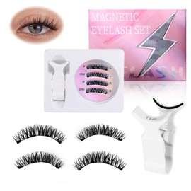 Natural Magnetic Eyelashes, Artificial Eyelashes, Magnetic with Pliers, Reusable Magnetic Eyelashes, Magnetic Eyelashes, Natural Look, No Glue Required, Magnetic Eyelashes