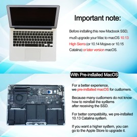 Jorkar SSD for MacBook Air/Pro 12+16 pin 1TB Upgrade NVMe PCIe Gen3x4, Internal Solid State Drive for MacBook Air A1466 A1465(2013-2015,2017)/MacBook Pro A1398 A1502(Retina 2013-2015)