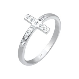 Elli Women's 925 Sterling Silver Xilion Cut Ring, Size P 1/2