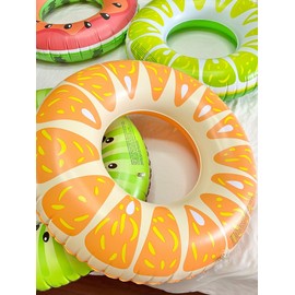 Swimming Ring for Kids, Adults, 90#, Watermelon, Orange, O-Shaped, Float, Cute, Unisex, Stylish, Swimming, Summer, Water Play, Pool, Beach, River, Sea Bathing, Heat Protection