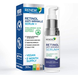Suero facial con retinol, ácido hialurónico y vitamina C fórmula hidratante y nutritiva para una piel más suave y de aspecto juvenil. Para todo tipo  