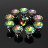 Spriak 10 Pack Drawer Knobs, 30mm Colorful Crystal Glass Cabinet
