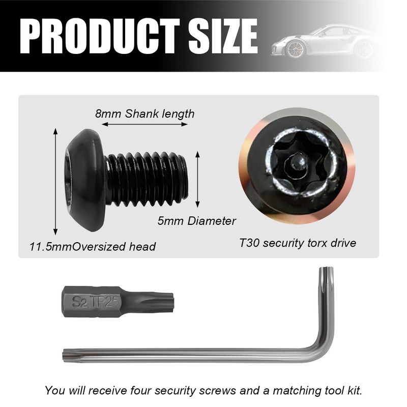 NYTKL Anti Theft License Plate Screws Set, Stainless Steel Rustproof