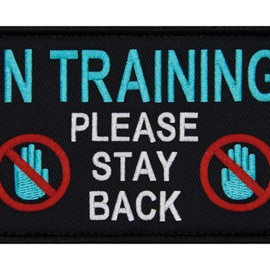 TailWag Planet in Training Please Stay Back Service Dog Patch Embroidered Vest/Harnesses Badge Fastener Hook & Loop Emblem