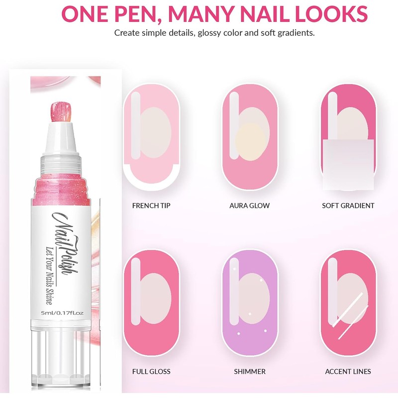 6 Plumas de Esmalte 3 en 1 Ojo de Gato