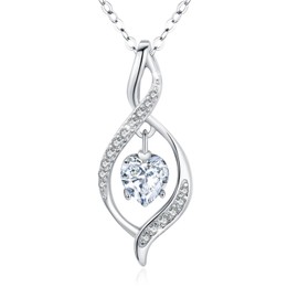 TRISHULA 925 Sterling Silver Infinity Pendant Heart with Cubic Zirconia Adjustable Necklaces Anniversary Jewellery Birthday Mother's Day Gift for Women Girls