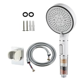 RV Shower Head with Hose, High Pressure 5 Setting Shower Head with Filter and On/Off, Water Saving Shower Head for RV/Camper, Travel Trailer, Motorhome,White，Save water (White)