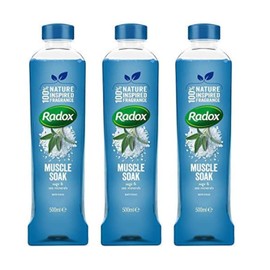 Radox Muscle Bath Soak | Blended with Sea Minerals and Sage | Pack of 3 x 500ml