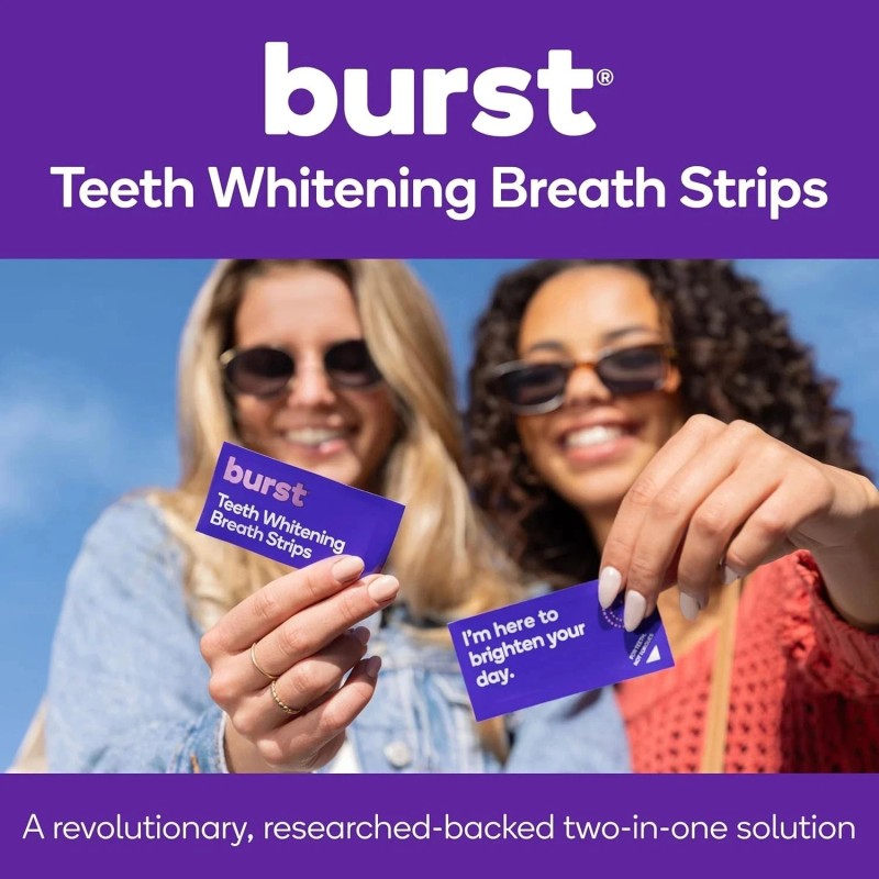 BURST Teeth Whitening Breath Strips (Polar Mint/1 Pack) | Instantly