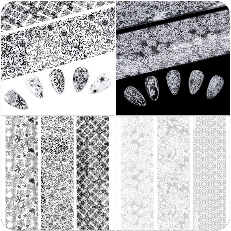 20 Pcs Nail Transfer Foil, Lace Nail Foil, Lace Nails