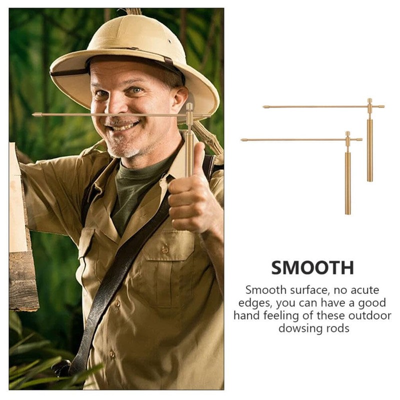 Baluue Brass Dowsing Rods, 2PCS Copper Dowsing Rods, Solid Pure