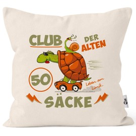 MoonWorks® Cushion cover funny ironic gift for men for 30, 35, 40, 45, 50, 55, 60, 65, 70, birthday funny saying 50 years nature one size