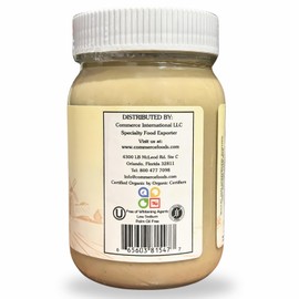 Eastern Feast - Organic Tahini, 100% Ground Sesame Paste, 16 oz (454g) Glass Jar