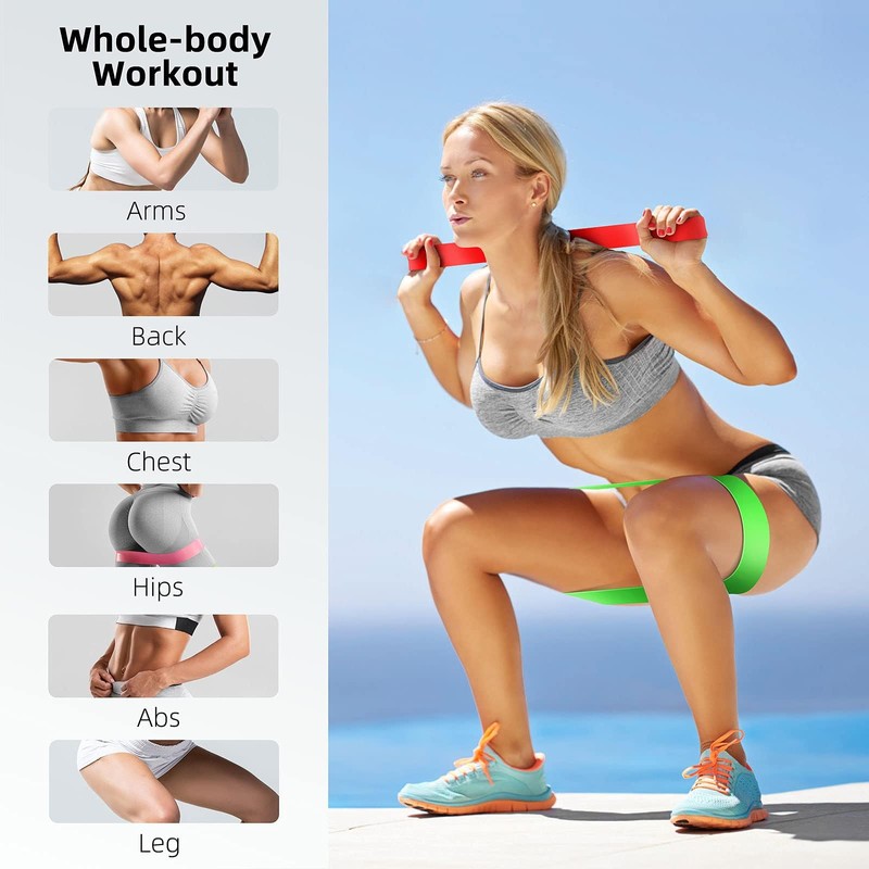 Resistance Bands Set - 5 Exercise Workout Bands for Women