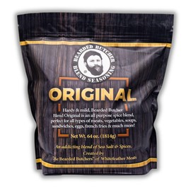 Bearded Butchers Blend Original Seasoning, 64 oz Bag (4 lbs) – All-Purpose Spice for Meats, Veggies, Soups, Sandwiches, Eggs, Fries – No MSG, Gluten-Free, No Sugar, Original Flavor