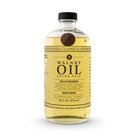 Chelsea Classical Studio Walnut Oil Colour Medium Cold-Pressed Extra Pale Naturally Clarified Yellowed by Naturally Processed Walnut Oil 16 oz Bottle