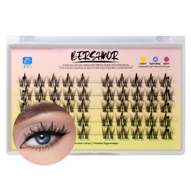 BERSHNOR Natural Manga Lashes Clusters DIY Individual Doll Eyelashes Faux Mink Fake Clusters Lashes