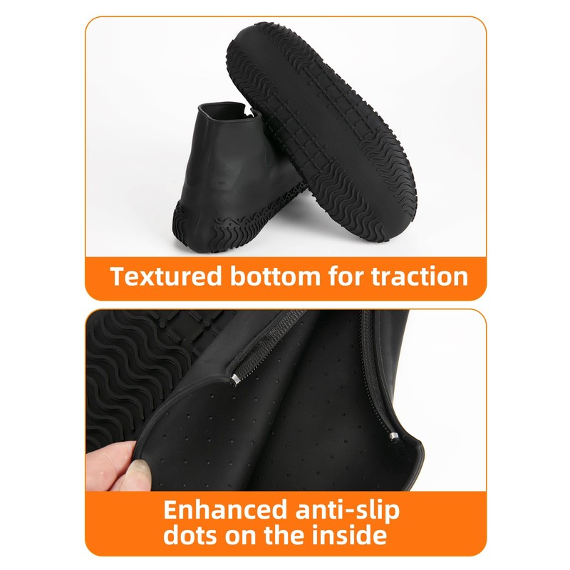 HTHOY&GOWY Shoe Covers Waterproof Silicone Rain Overshoes for Kids Men