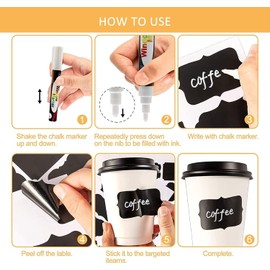 10 Piece Various Shaped Chalkboard Labels with Reusable Label Stickers for Decoration and Organizing Jars, Kitchen Pantry, Bottles