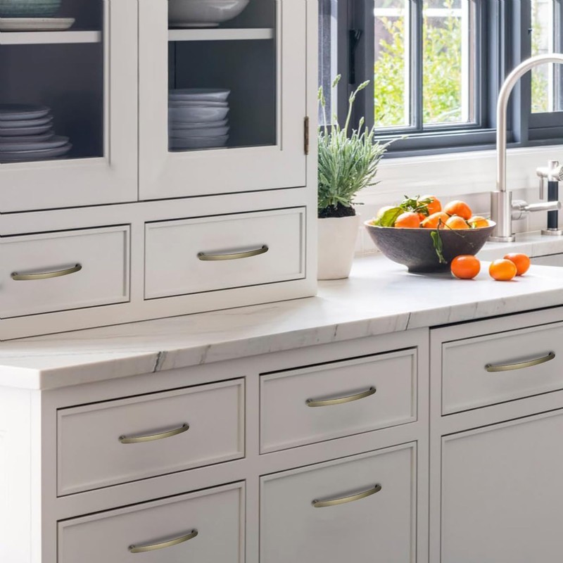 SYZOW 6 Pack Hole Center 160mm Kitchen Cabinet Handles Brushed