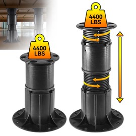 ALYCLIP Adjustable Height Bed Support Legs, Set of 2 Bed Frame Support Legs Replacement, for Slats Queen, Heavy Duty Metal Replacement (9.45-13.8 in)