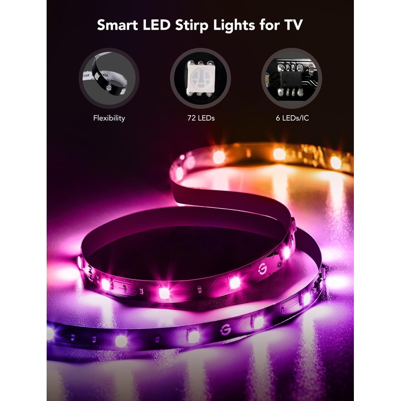 Govee Govee TV LED Backlight Strip, RGBIC Smart LED Backlight