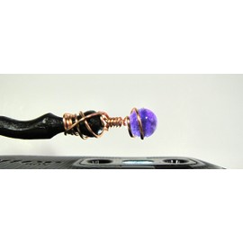 Amethyst Crystal Ball Oak Magic Wand