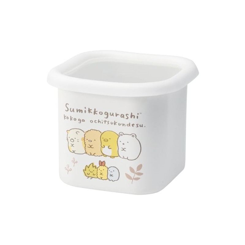Horo Sumikko Gurashi Enamel Cube Stocker, White, Size: Approx. W4.8