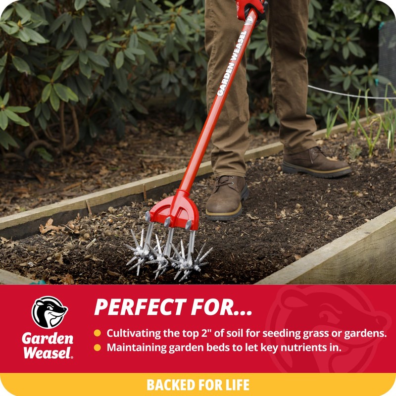 Garden Weasel Rotary Cultivator & Hand Tiller - 2-in-1 |