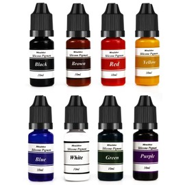 8 Colors Silicone Rubber Pigment Liquid Silicone Dye for Silicone Mold Making, Molding and Casting, DIY Manual Making, 10ml Each